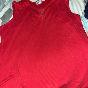 L.A. Blues Vibrant Red Button Top